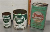 3 vintage motor oil cans, see pics