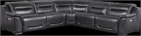 Gallia Black Leather Sectional