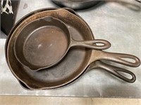 Griswold and Favorite Cast Metal Frying Pans