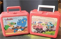 Two Plastic Lunch Boxes w/ Thermoses