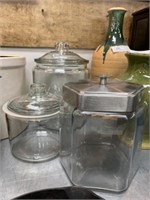 (3) Glass Canisters