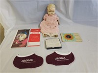 Vintage Ephemera, Minerals and Doll