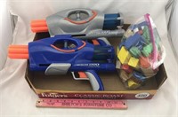Two Nerf Guns & Wooden Toy Blocks