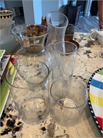 Group of Clear Glass Vases