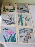 rare 6 kyota hanga- in, wood block prints in folio