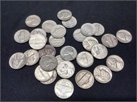 Bag of 32 US Jefferson Nickels