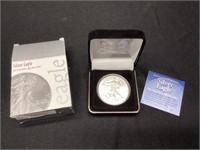 2018 Silver Eagle w/Box UNC