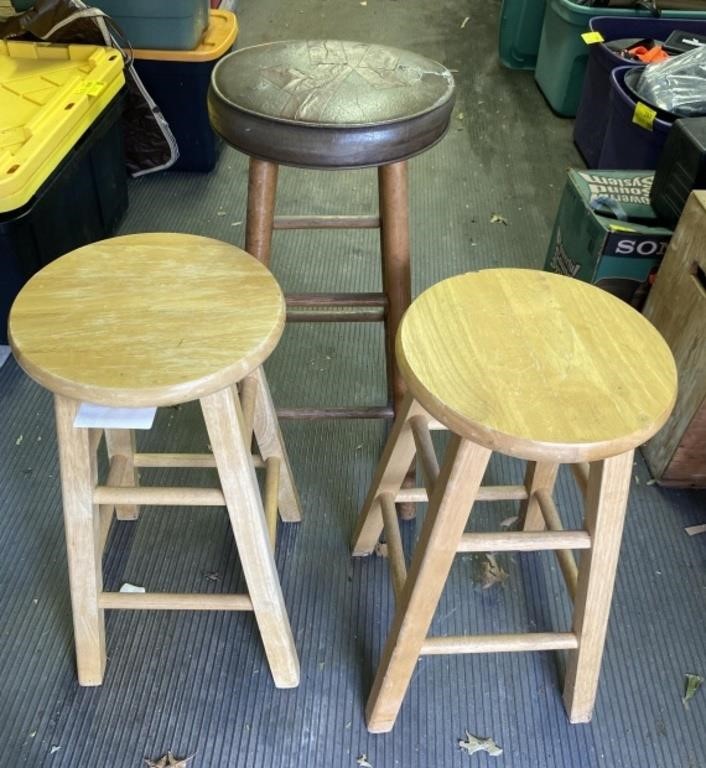 Wooden Bar Stools, 24-30in