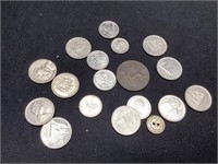 Bag of 17 Foreign Coins Mostly Canada