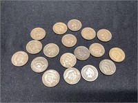 Group of 18 Indian Head Cents
