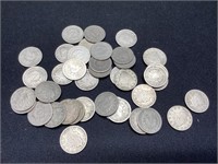 Roll of 40 Liberty Nickels various Dates & Grades