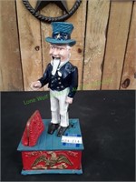 Cast Iron Uncle Sam Mechanical Coin Bank