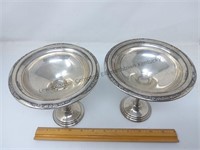 Sterling candy dishes/ Compotes Marked weighted