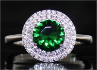Brilliant 2.50 ct Emerald Halo Ring