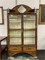 ENGLISH VICTORIAN BAMBOO CHINOISERIE CURIO CABINET