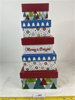 Holiday Christmas Stacking Gift Boxes