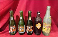 Vintage Soda Bottle Lot - Crush - 7UP - RC