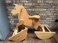 Vintage Solid Wood Rocking Horse
