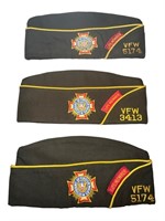 Lot of 3 Vintage VFW Life Member Hats