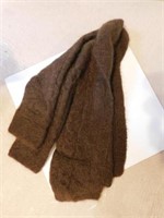 Hand knitted brown angora sweater, size L to XL -