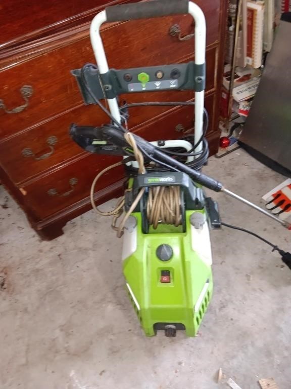 Greenworks pressure washer it comes on