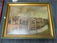 Village scene, signed Dyf