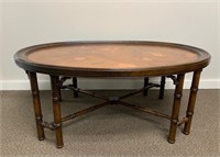 Fine Copper Top Coffee Table with Turned Legs