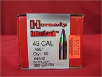 Bullets: Hornady .45 Cal 350 Gr. RN 50 Bullets