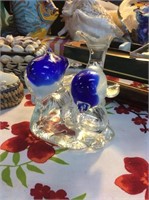 Two dolphin Art glass