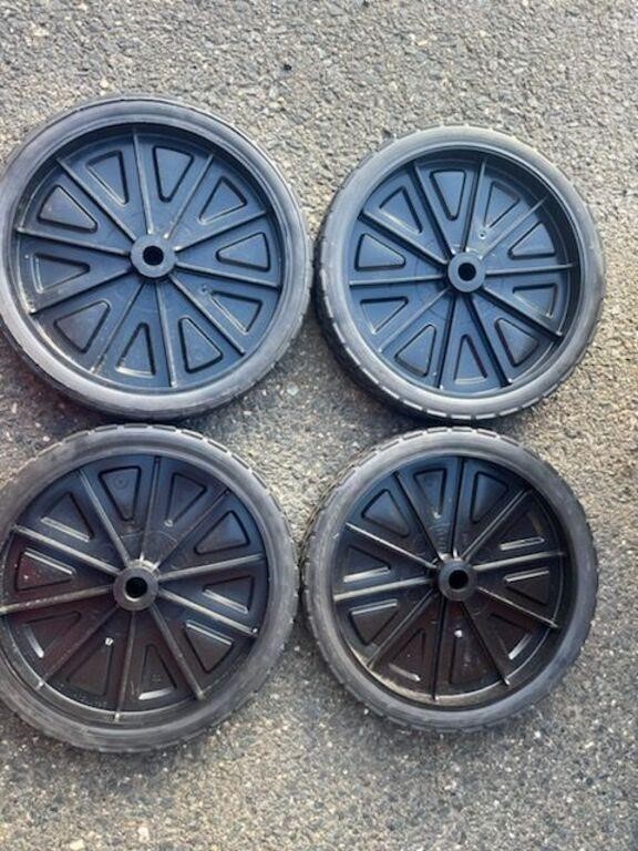 set of 4 plastic wheels