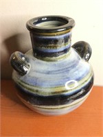 Vintage Thick Wall Drip Glaze Pottery Jug 14"