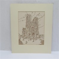 Reims Cathedral France - Stitchery - matted -