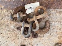 (3) CLEVIS, (1) CHAIN HOOK, (2) LARGE RIGGING HOOK