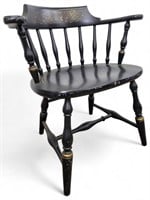 Hitchcock Black & Gold Painted Windsor Chair