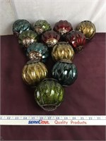 Twelve Gorgeous Glass Ornamental Balls