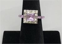 Beautiful Purple Stone and Diamond Cocktail Ring