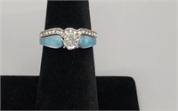 Turquoise and Diamond Solitaire Ring Set