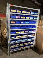 Fastenal 54-Bin Organizing Rack, 9 Shelves, 52"x26