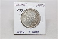 1957 G Germany-Silver 5 Mark