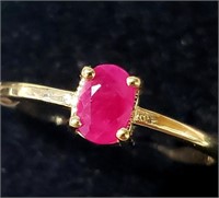 $1800 10K Natural Ruby(0.6ct) Ring