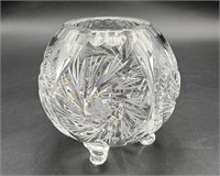 Vintage Crystal Footed Bowl, Lausitzer Crystal