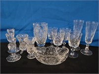 12 Pinwheel Crystal pieces Vases, Glasses +