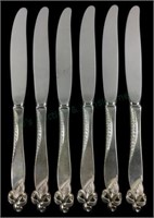 (6) Wallace Sterling Orchid Elegance Dinner Knives