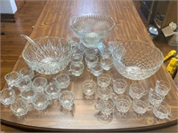 3 Punch Bowls, Ladle & Cups (Incl. Thumbprint)