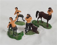 4 Cast Metal Centaur Fawn Figurines