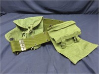 Vintage Military Web Belt and Pouches