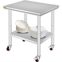 VEVOR Stainless Steel Work Table with Wheels 24 x