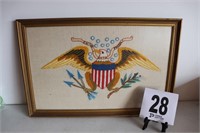 Vintage Framed 'Eagle' Needlework