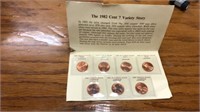 1982 Lincoln pennies 7 piece set