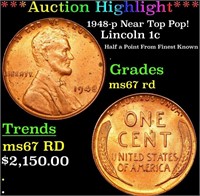 ***Auction Highlight*** 1948-p Lincoln Cent Near T